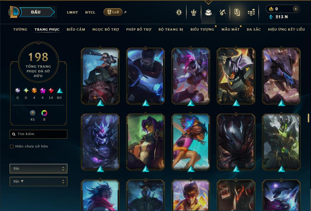 Acc Liên Minh Huyền Thoại/Đấu Trường Chân lý mã số 9358