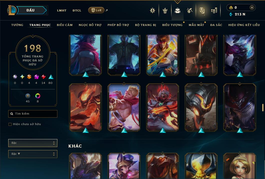 Acc Liên Minh Huyền Thoại/Đấu Trường Chân lý mã số 9358