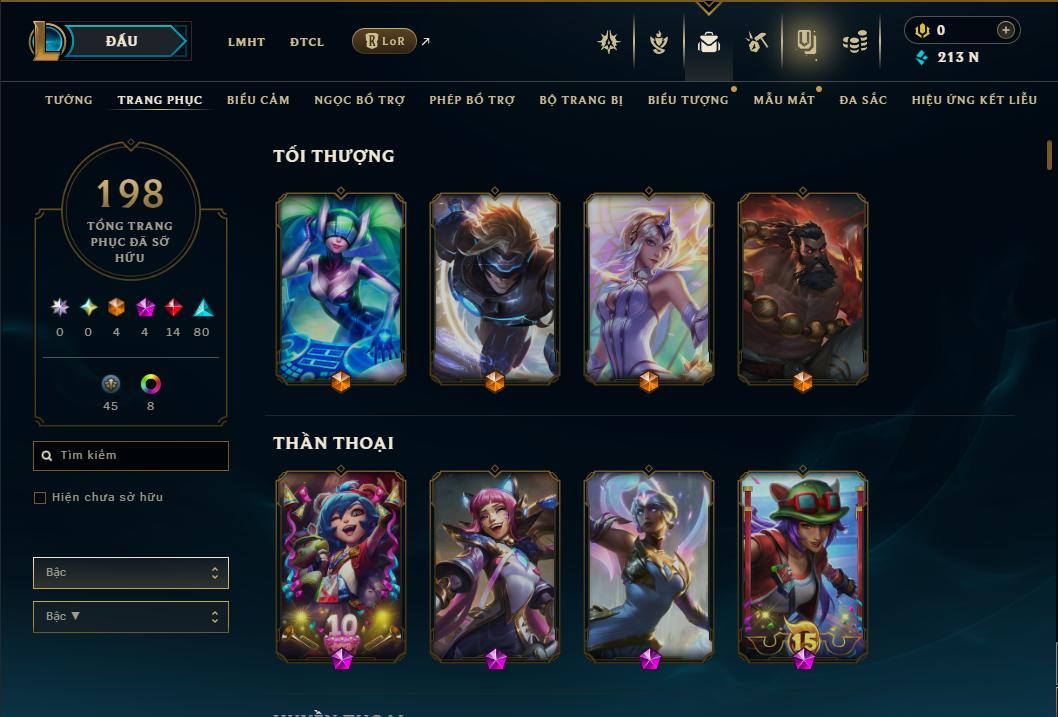 Acc Liên Minh Huyền Thoại/Đấu Trường Chân lý mã số 9358