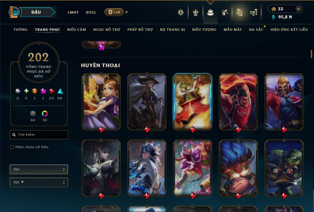 Acc Liên Minh Huyền Thoại/Đấu Trường Chân lý mã số 9359