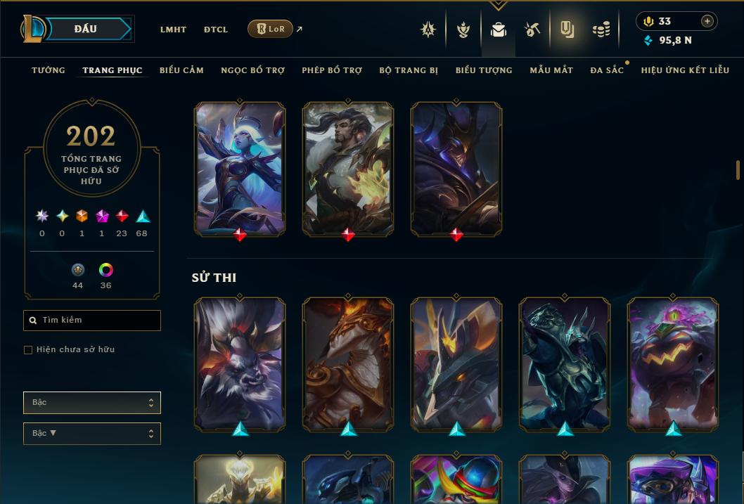 Acc Liên Minh Huyền Thoại/Đấu Trường Chân lý mã số 9359