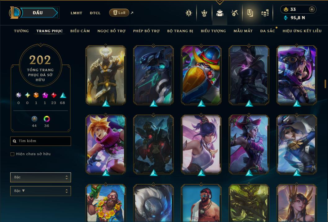 Acc Liên Minh Huyền Thoại/Đấu Trường Chân lý mã số 9359