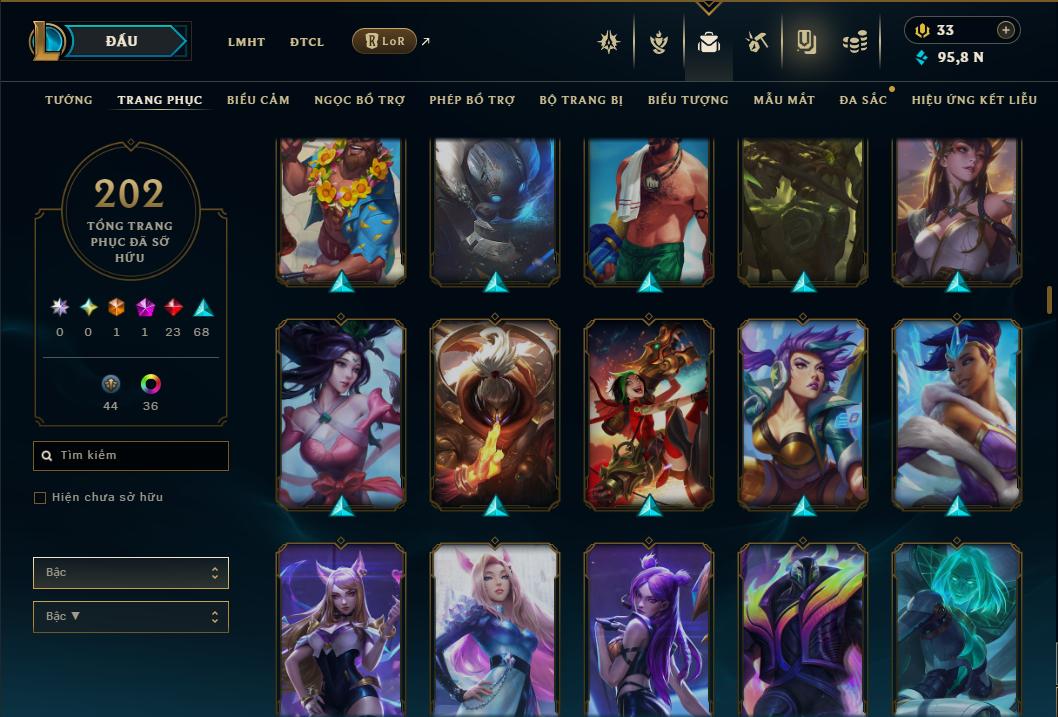 Acc Liên Minh Huyền Thoại/Đấu Trường Chân lý mã số 9359