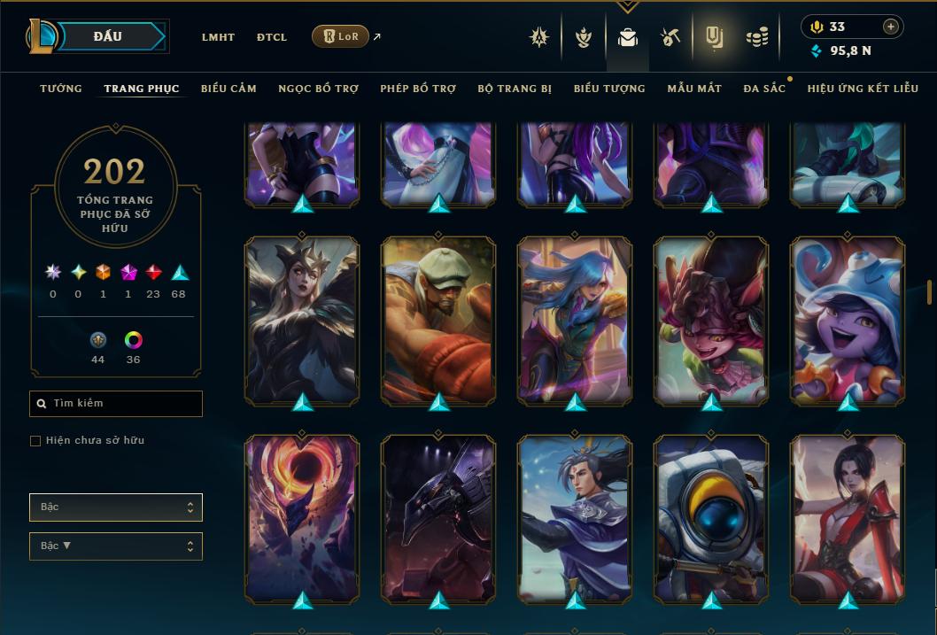 Acc Liên Minh Huyền Thoại/Đấu Trường Chân lý mã số 9359