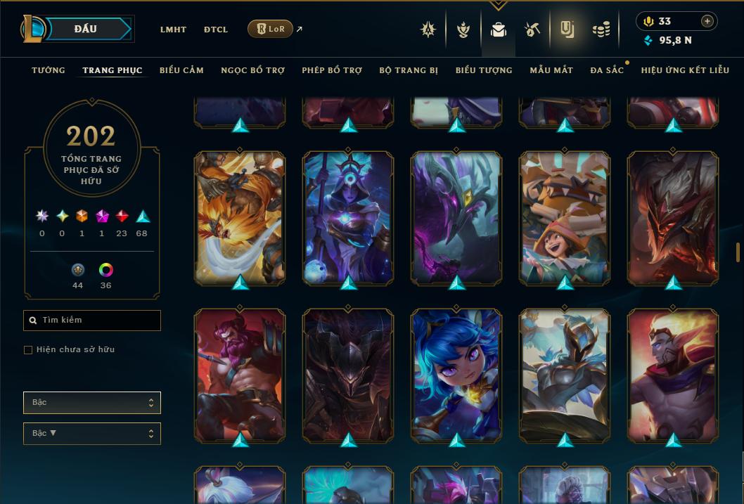 Acc Liên Minh Huyền Thoại/Đấu Trường Chân lý mã số 9359