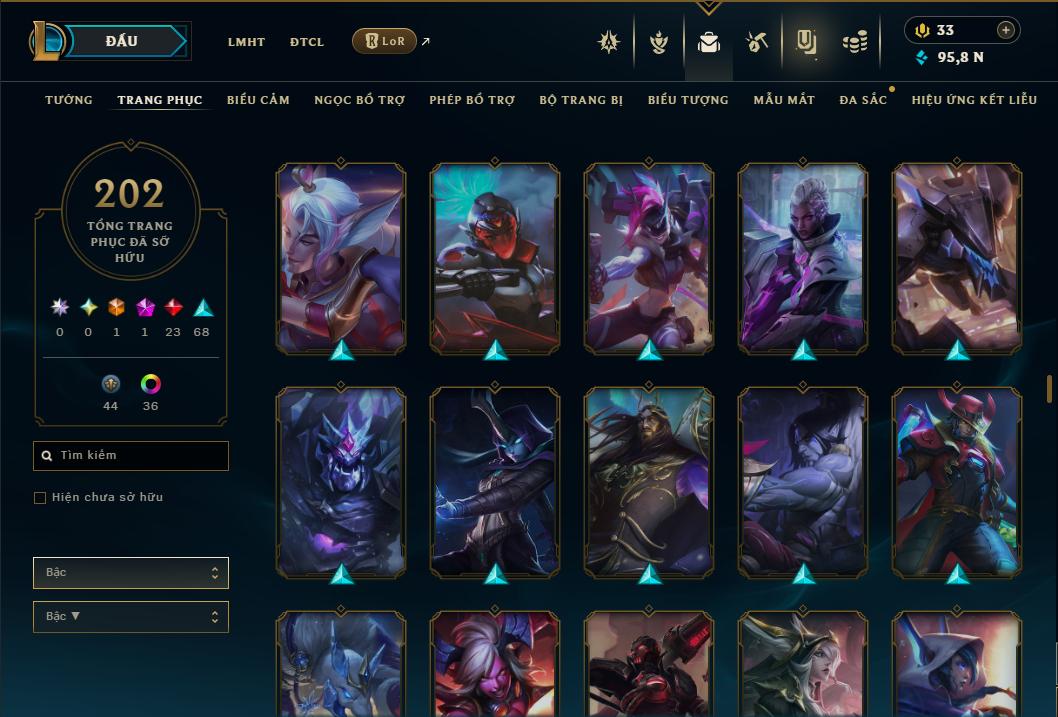 Acc Liên Minh Huyền Thoại/Đấu Trường Chân lý mã số 9359