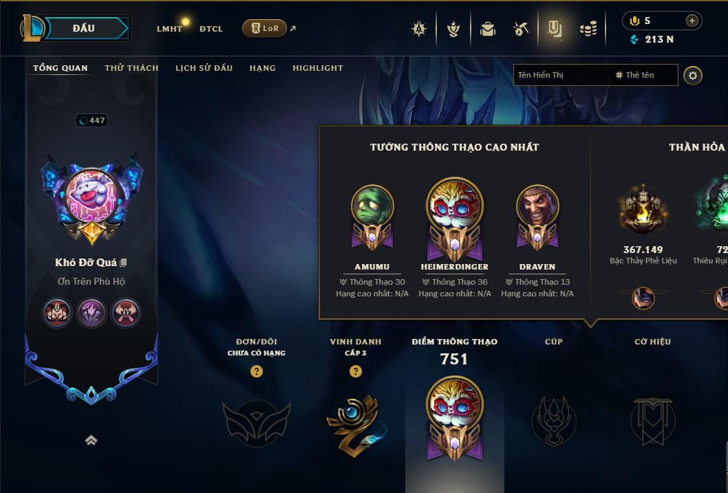 Acc Liên Minh Huyền Thoại/Đấu Trường Chân lý mã số 9360