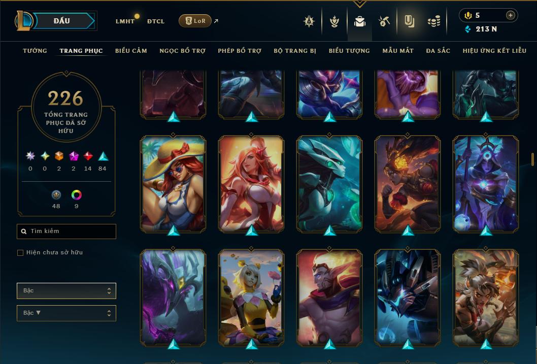 Acc Liên Minh Huyền Thoại/Đấu Trường Chân lý mã số 9360