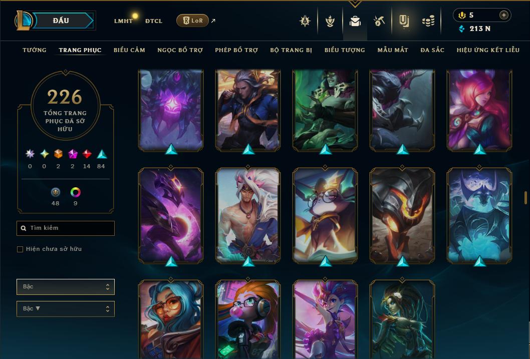 Acc Liên Minh Huyền Thoại/Đấu Trường Chân lý mã số 9360