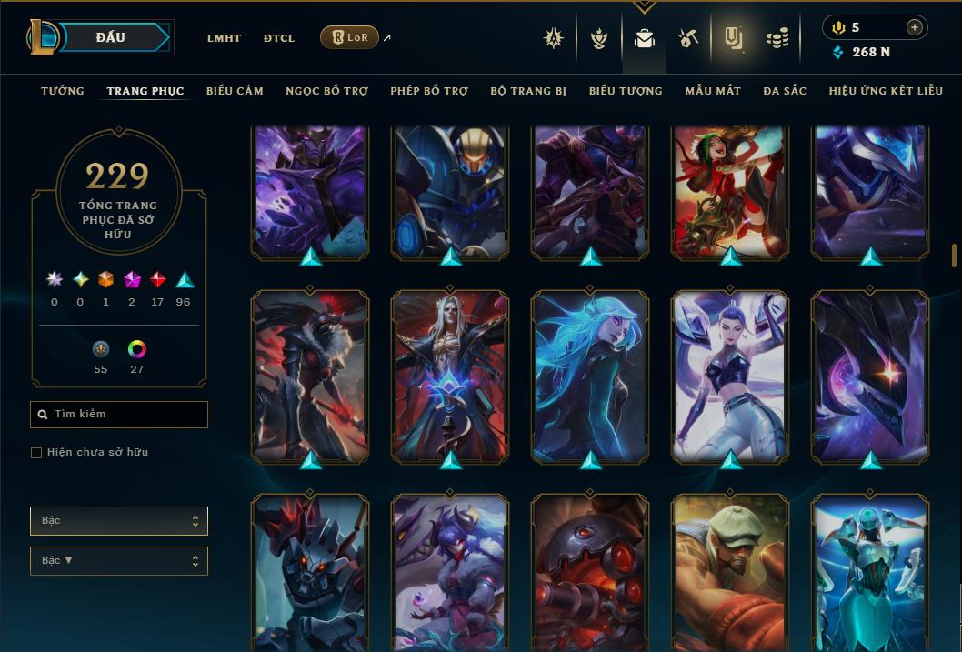 Acc Liên Minh Huyền Thoại/Đấu Trường Chân lý mã số 9361