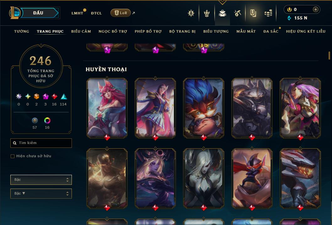 Acc Liên Minh Huyền Thoại/Đấu Trường Chân lý mã số 9363