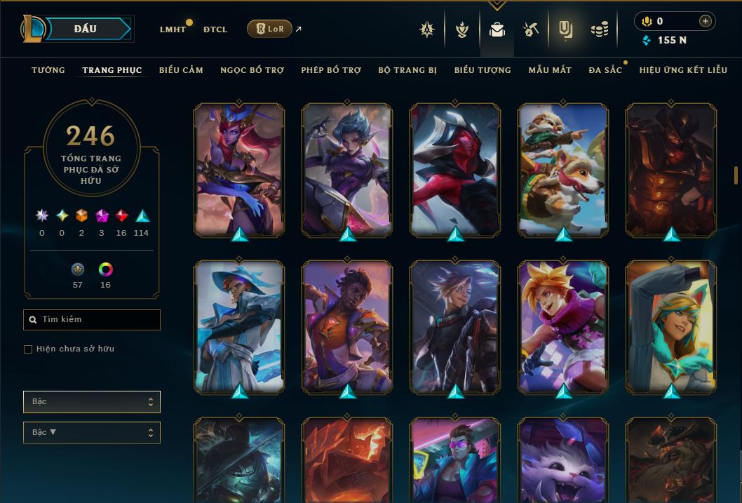 Acc Liên Minh Huyền Thoại/Đấu Trường Chân lý mã số 9363