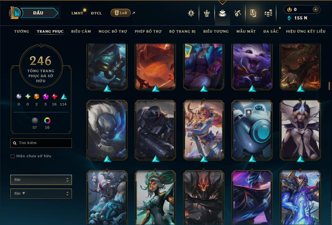 Acc Liên Minh Huyền Thoại/Đấu Trường Chân lý mã số 9363