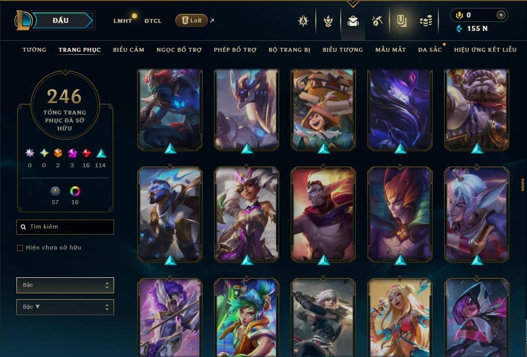 Acc Liên Minh Huyền Thoại/Đấu Trường Chân lý mã số 9363