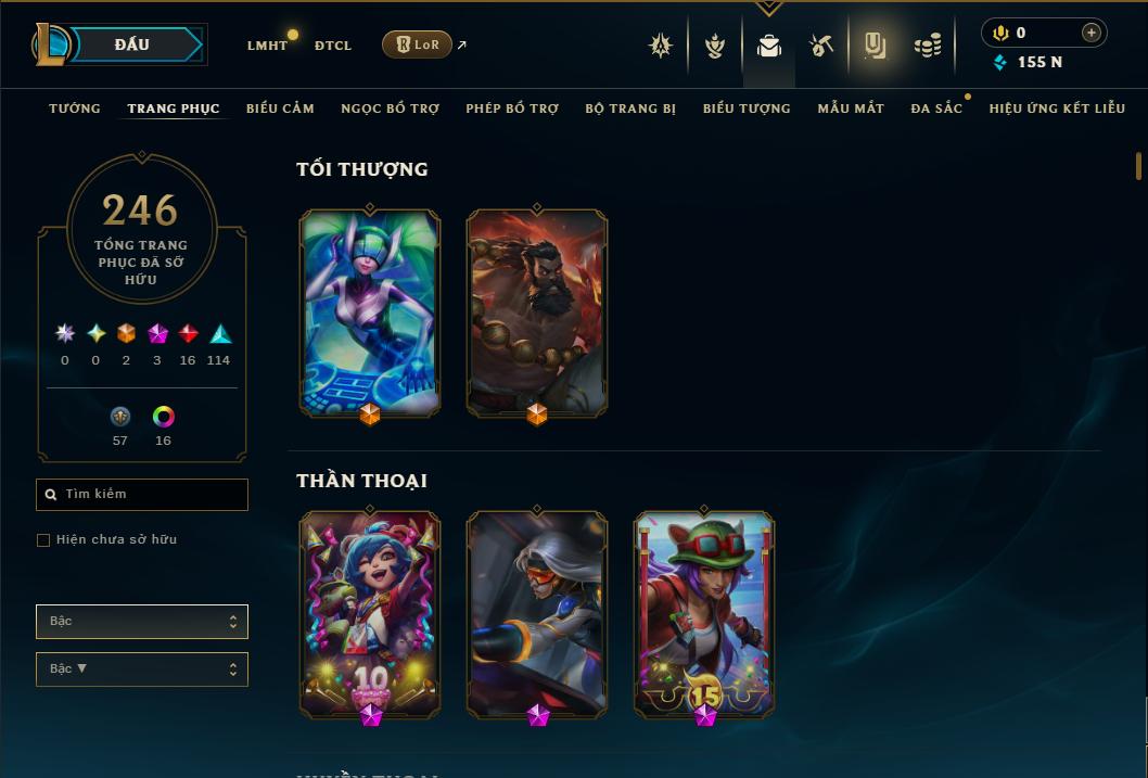 Acc Liên Minh Huyền Thoại/Đấu Trường Chân lý mã số 9363