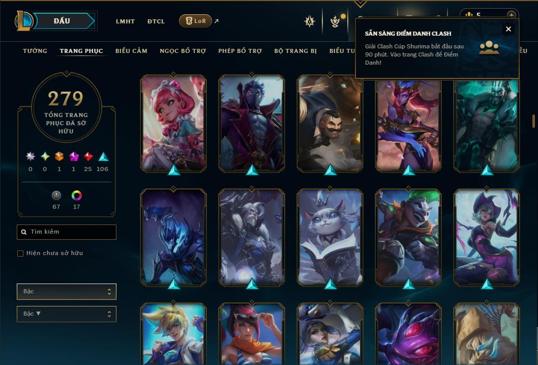 Acc Liên Minh Huyền Thoại/Đấu Trường Chân lý mã số 9365