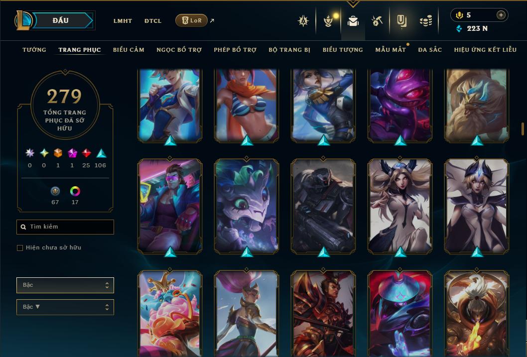 Acc Liên Minh Huyền Thoại/Đấu Trường Chân lý mã số 9365