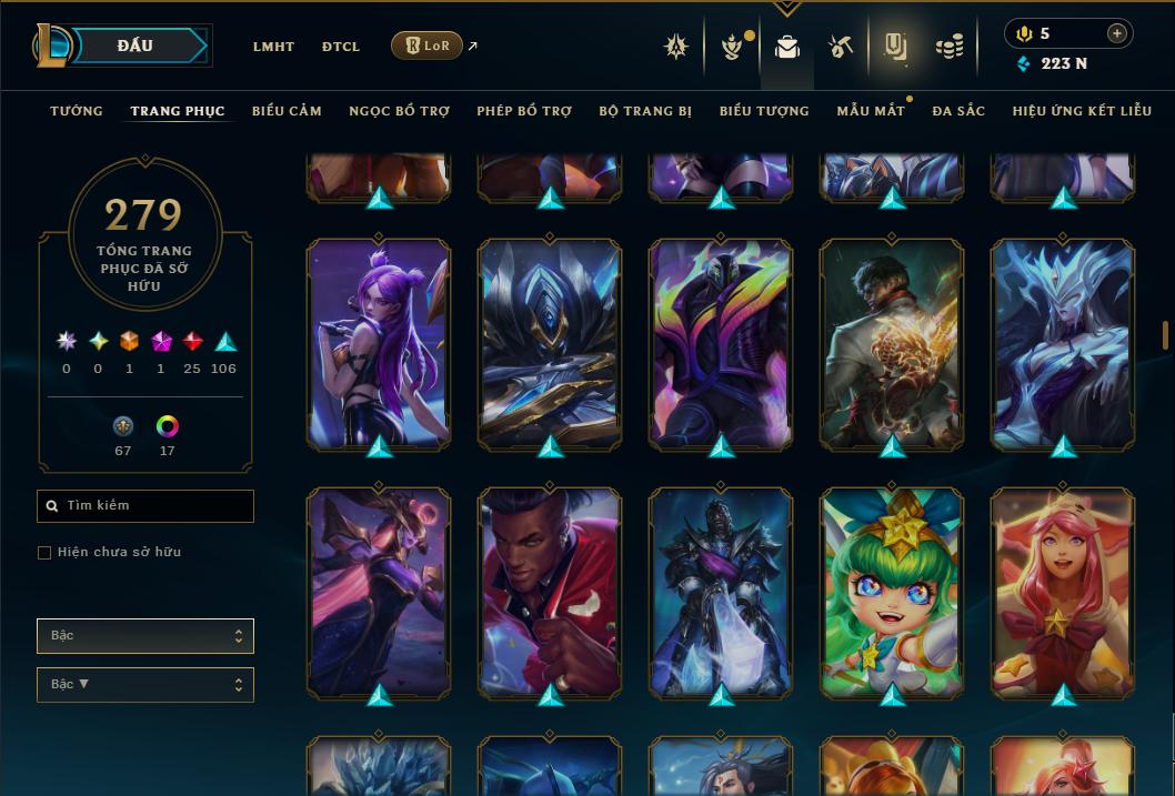 Acc Liên Minh Huyền Thoại/Đấu Trường Chân lý mã số 9365