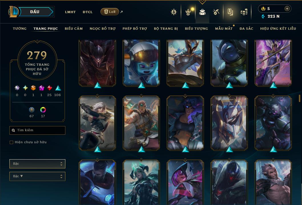 Acc Liên Minh Huyền Thoại/Đấu Trường Chân lý mã số 9365