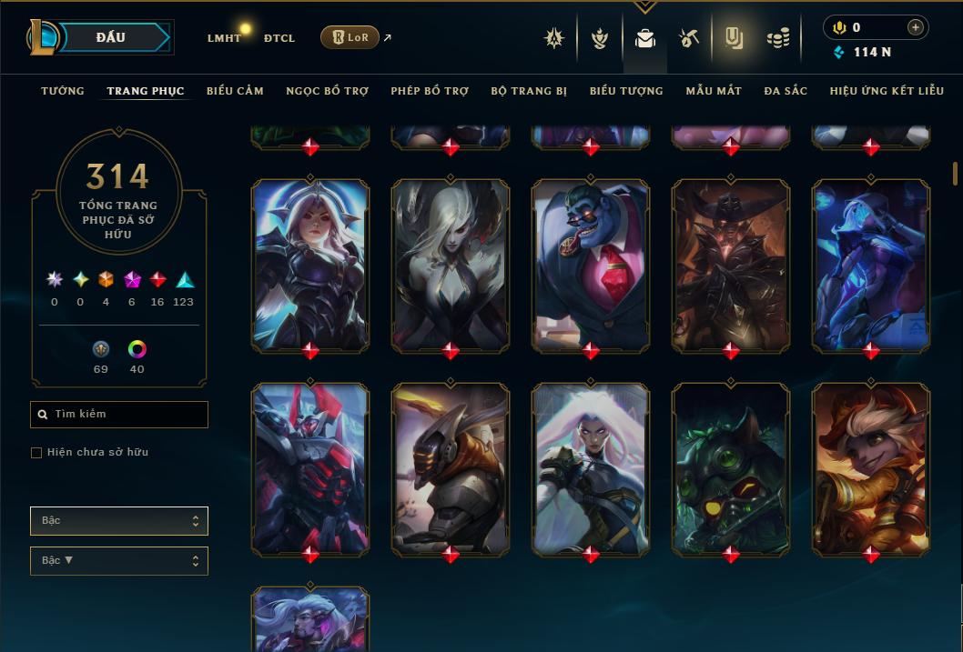 Acc Liên Minh Huyền Thoại/Đấu Trường Chân lý mã số 9366