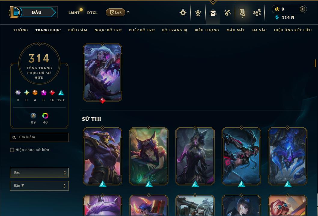 Acc Liên Minh Huyền Thoại/Đấu Trường Chân lý mã số 9366