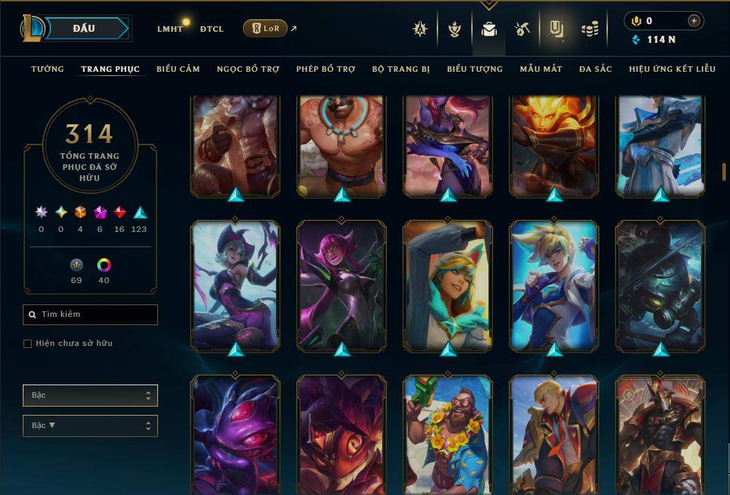 Acc Liên Minh Huyền Thoại/Đấu Trường Chân lý mã số 9366