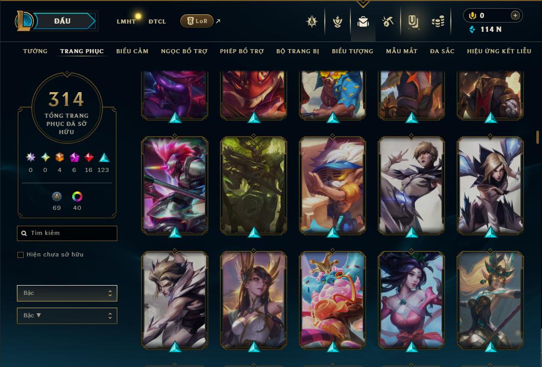 Acc Liên Minh Huyền Thoại/Đấu Trường Chân lý mã số 9366