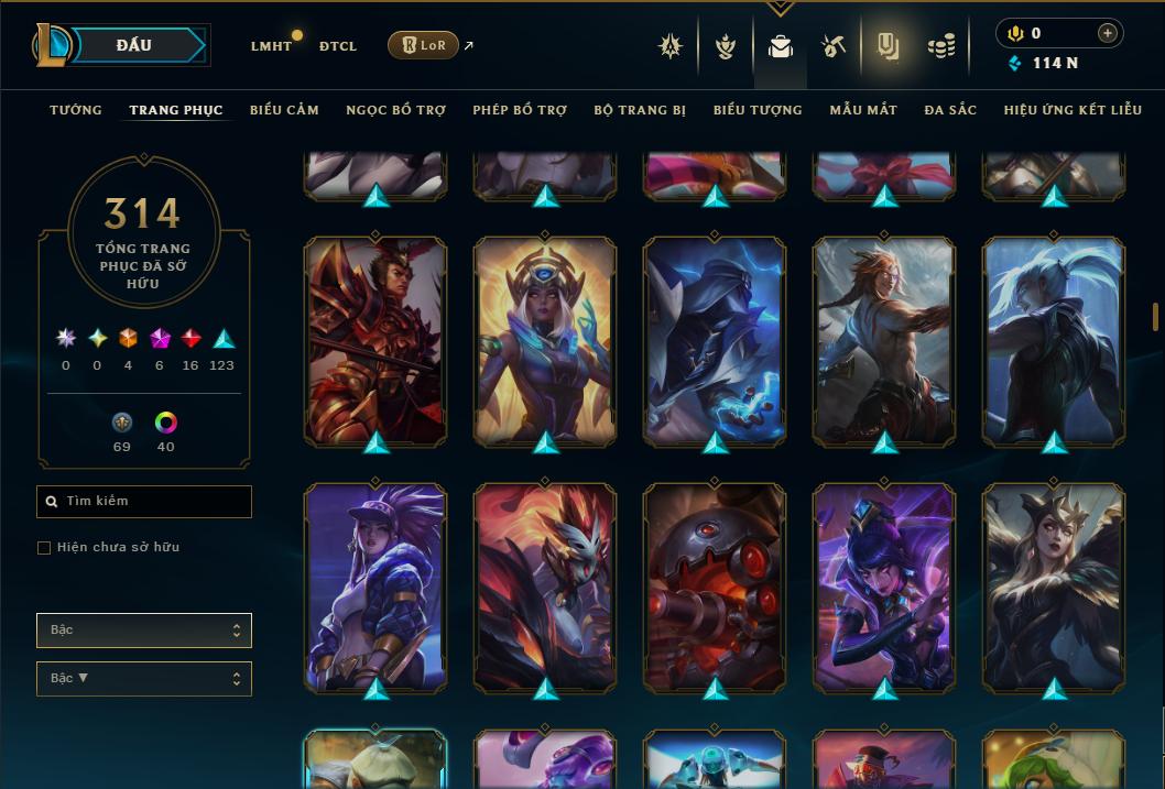 Acc Liên Minh Huyền Thoại/Đấu Trường Chân lý mã số 9366