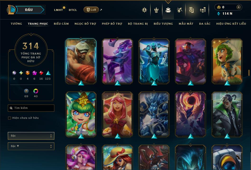 Acc Liên Minh Huyền Thoại/Đấu Trường Chân lý mã số 9366