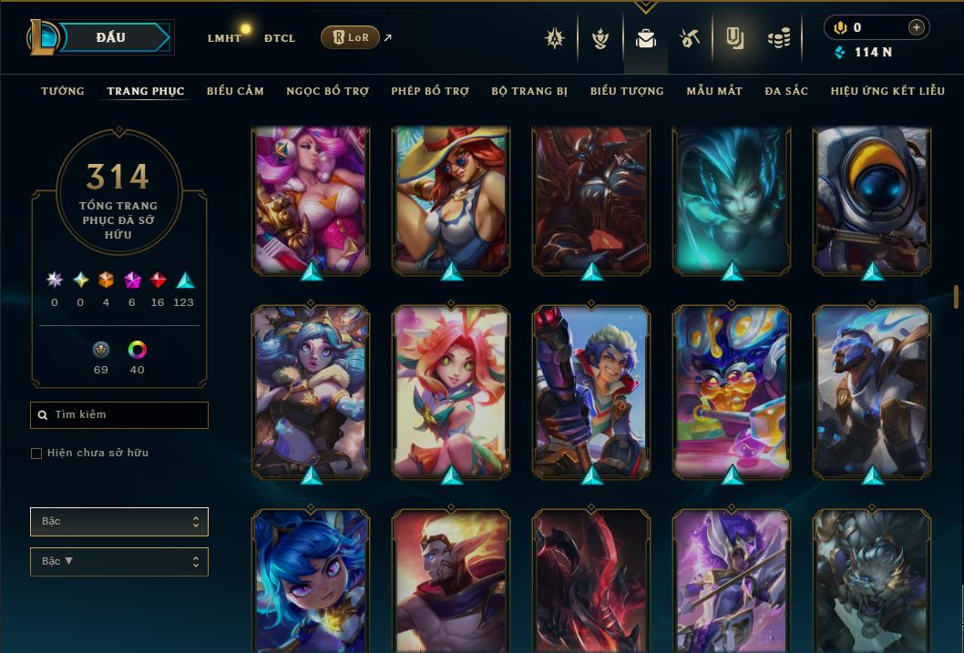 Acc Liên Minh Huyền Thoại/Đấu Trường Chân lý mã số 9366