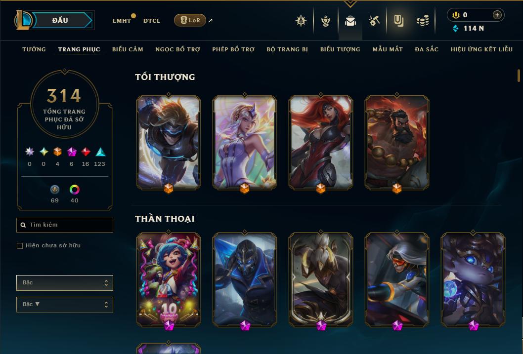 Acc Liên Minh Huyền Thoại/Đấu Trường Chân lý mã số 9366