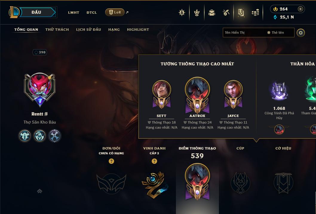 Acc Liên Minh Huyền Thoại/Đấu Trường Chân lý mã số 9367