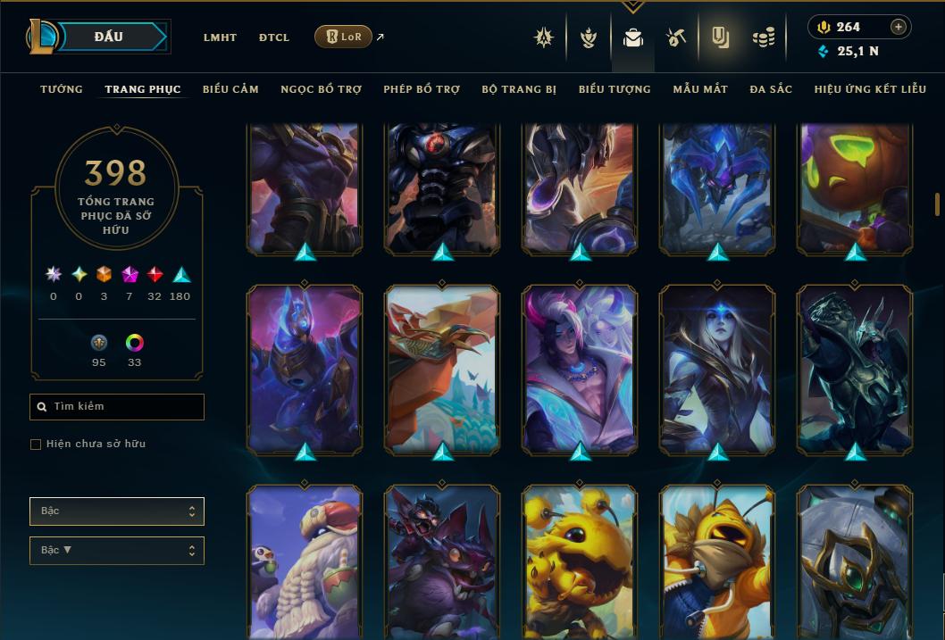 Acc Liên Minh Huyền Thoại/Đấu Trường Chân lý mã số 9367