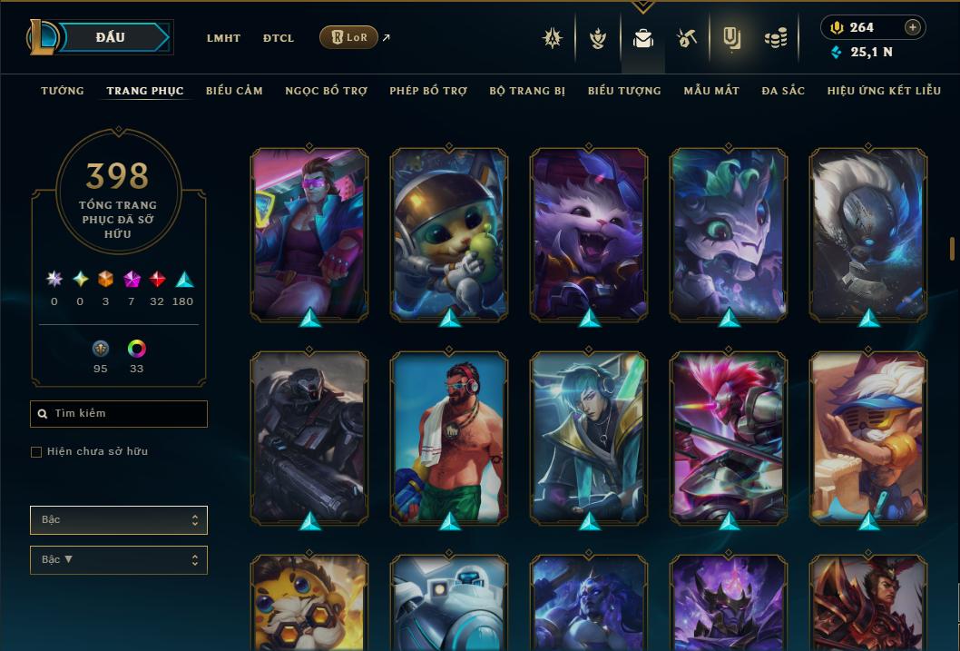 Acc Liên Minh Huyền Thoại/Đấu Trường Chân lý mã số 9367