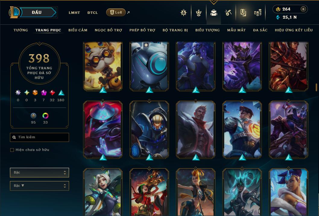 Acc Liên Minh Huyền Thoại/Đấu Trường Chân lý mã số 9367