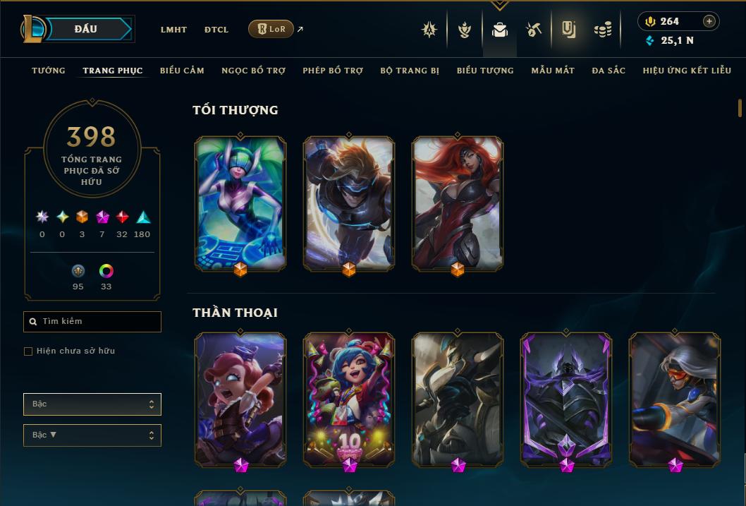 Acc Liên Minh Huyền Thoại/Đấu Trường Chân lý mã số 9367