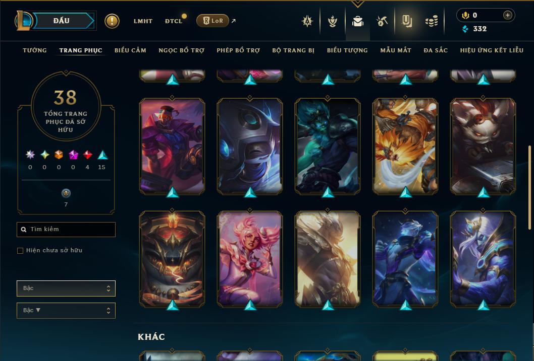 Acc Liên Minh Huyền Thoại/Đấu Trường Chân lý mã số 9369