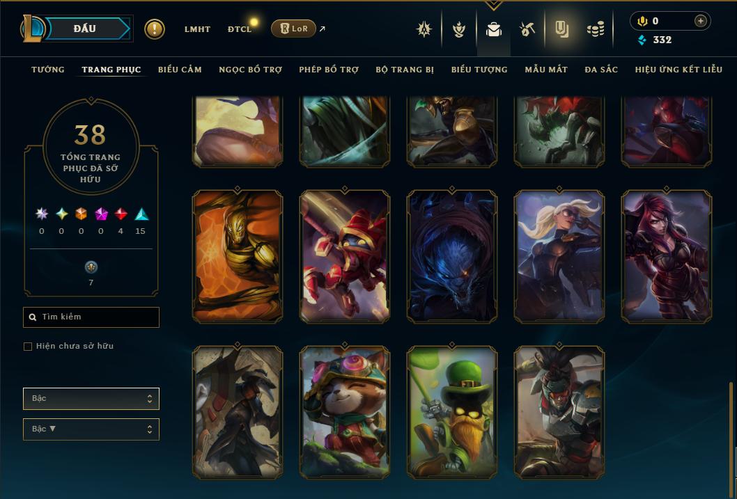 Acc Liên Minh Huyền Thoại/Đấu Trường Chân lý mã số 9369