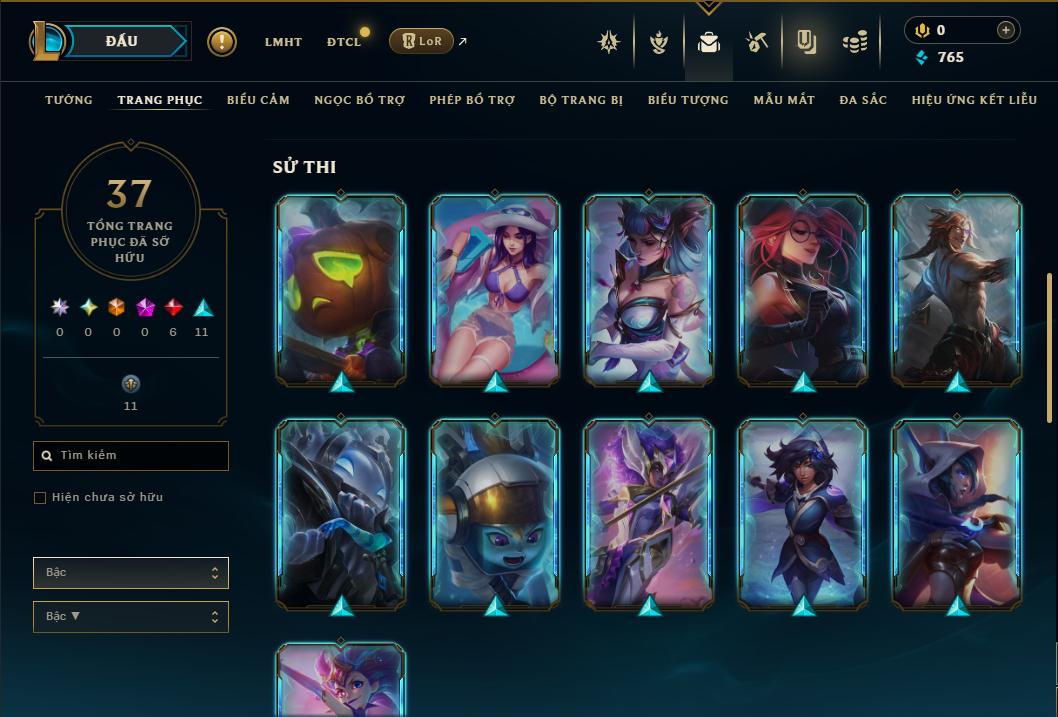 Acc Liên Minh Huyền Thoại/Đấu Trường Chân lý mã số 9370