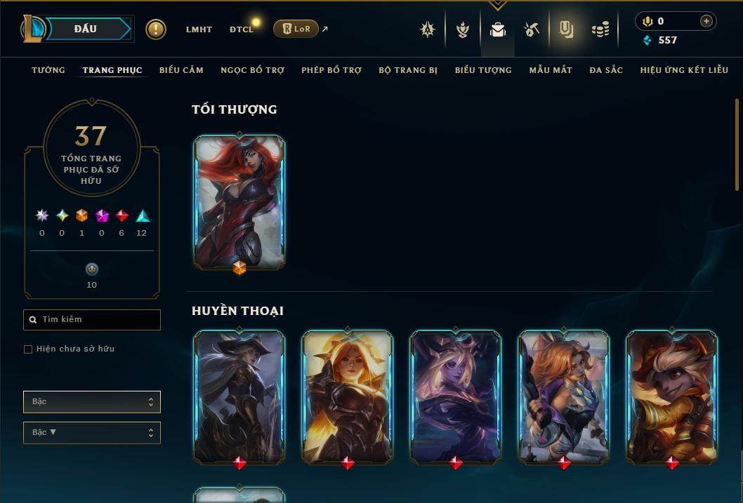 Acc Liên Minh Huyền Thoại/Đấu Trường Chân lý mã số 9371