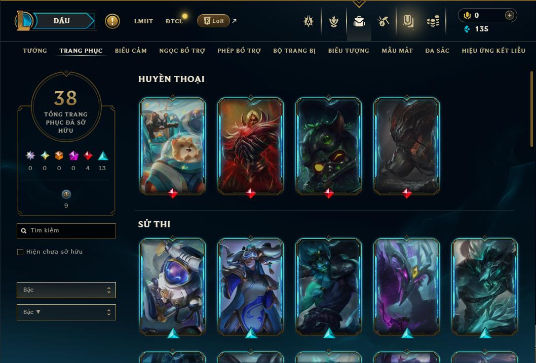 Acc Liên Minh Huyền Thoại/Đấu Trường Chân lý mã số 9372