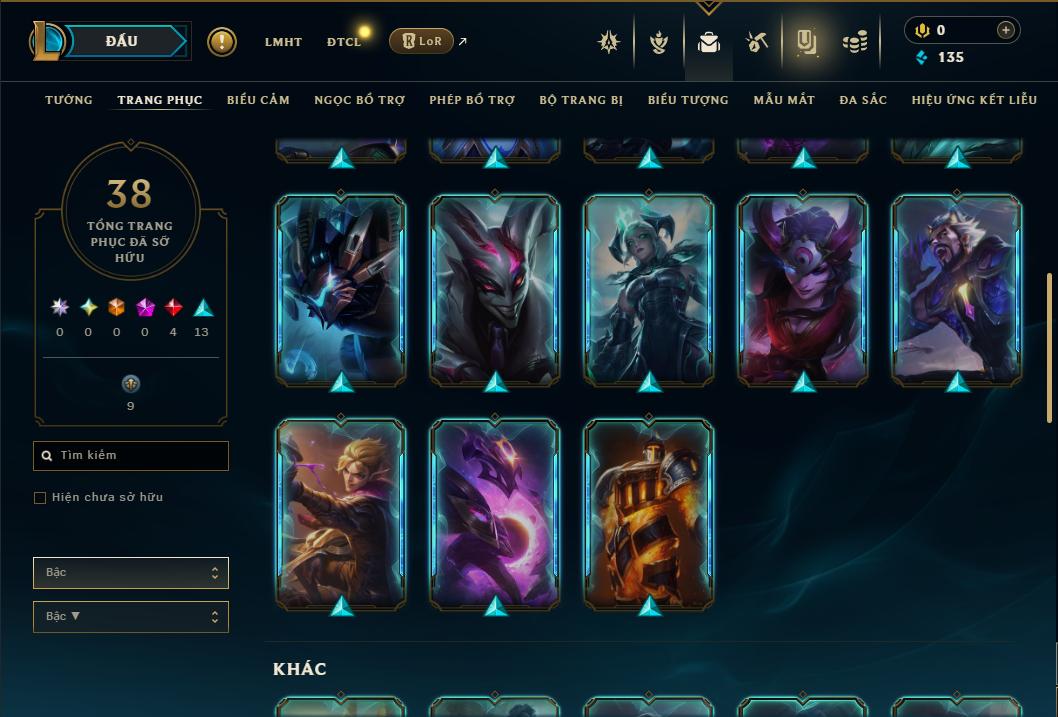 Acc Liên Minh Huyền Thoại/Đấu Trường Chân lý mã số 9372