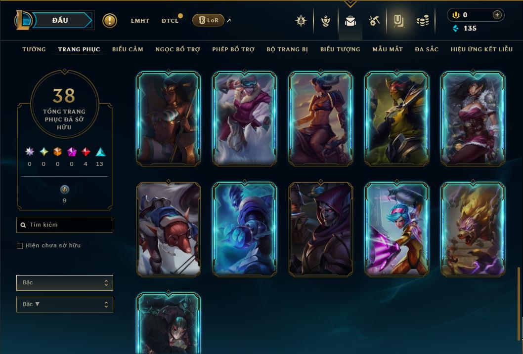 Acc Liên Minh Huyền Thoại/Đấu Trường Chân lý mã số 9372