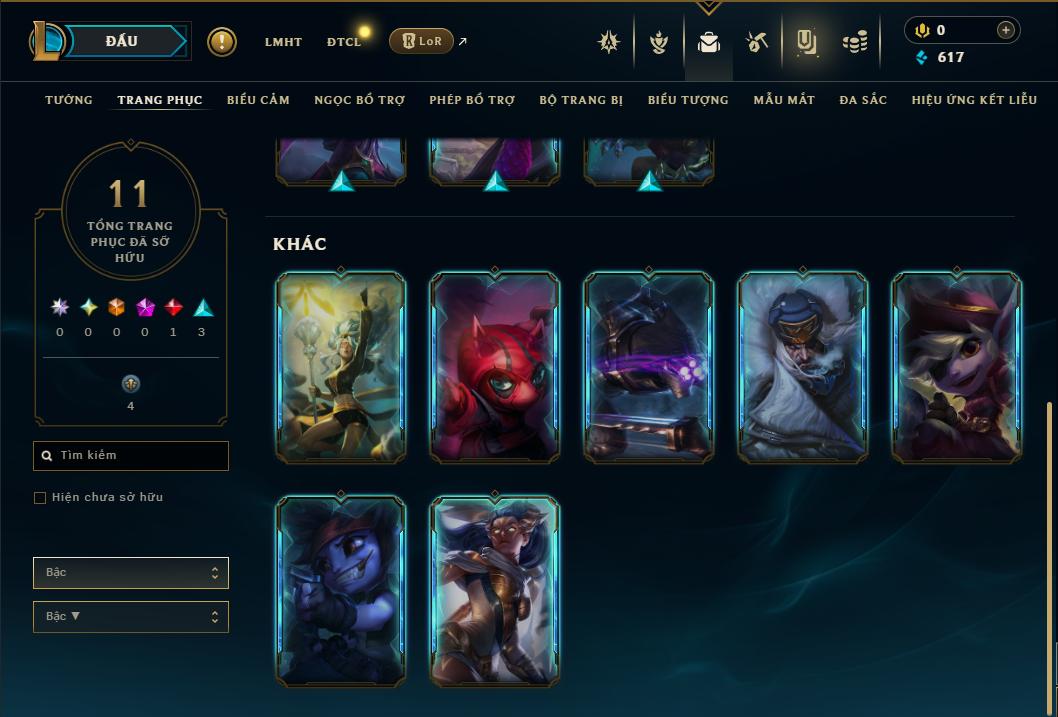 Acc Liên Minh Huyền Thoại/Đấu Trường Chân lý mã số 9380