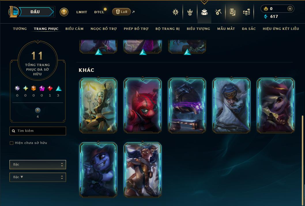 Acc Liên Minh Huyền Thoại/Đấu Trường Chân lý mã số 9380