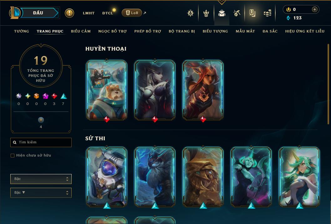 Acc Liên Minh Huyền Thoại/Đấu Trường Chân lý mã số 9381