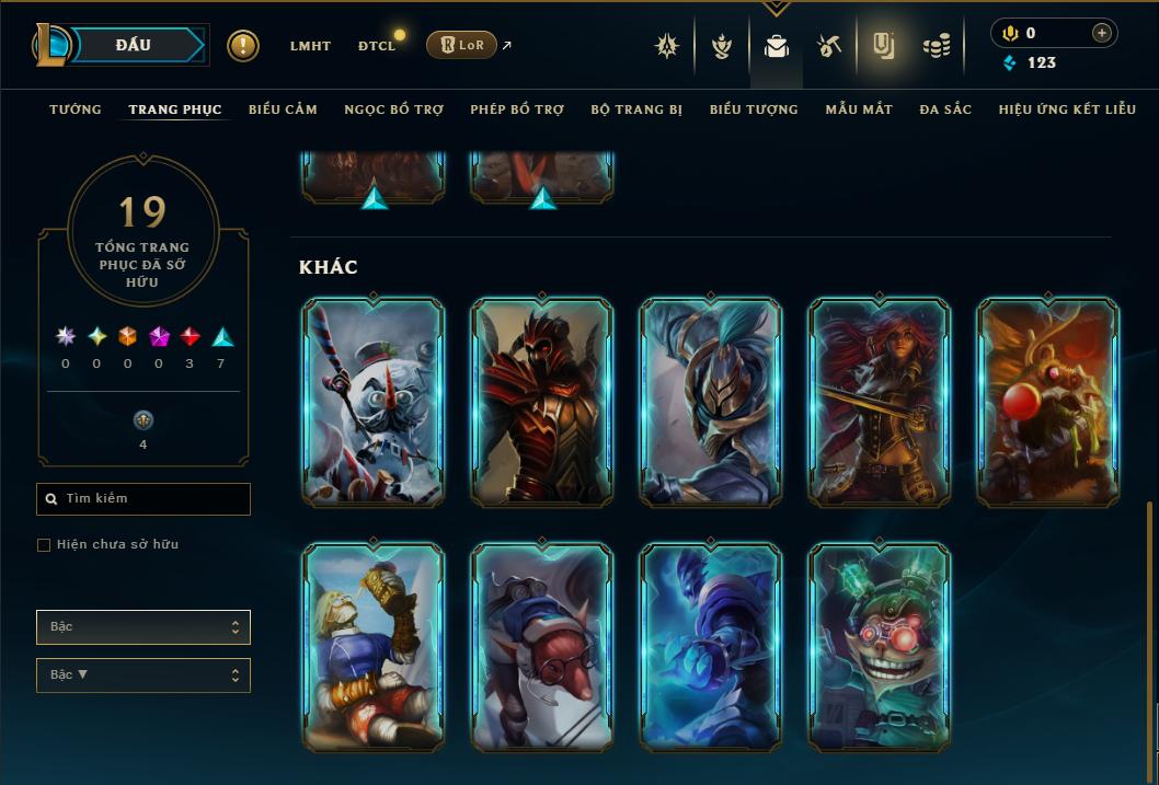 Acc Liên Minh Huyền Thoại/Đấu Trường Chân lý mã số 9381