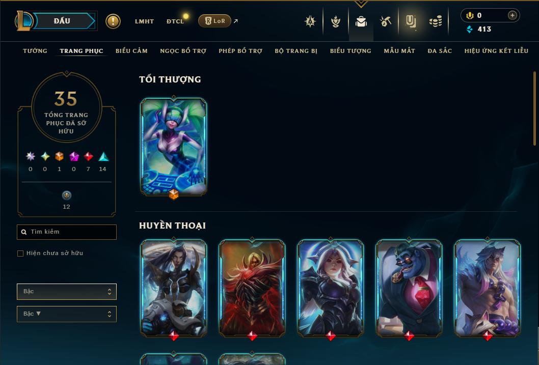 Acc Liên Minh Huyền Thoại/Đấu Trường Chân lý mã số 9387