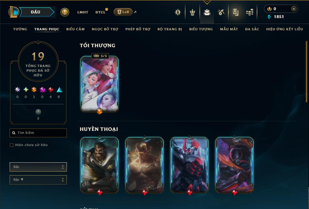 Acc Liên Minh Huyền Thoại/Đấu Trường Chân lý mã số 9389