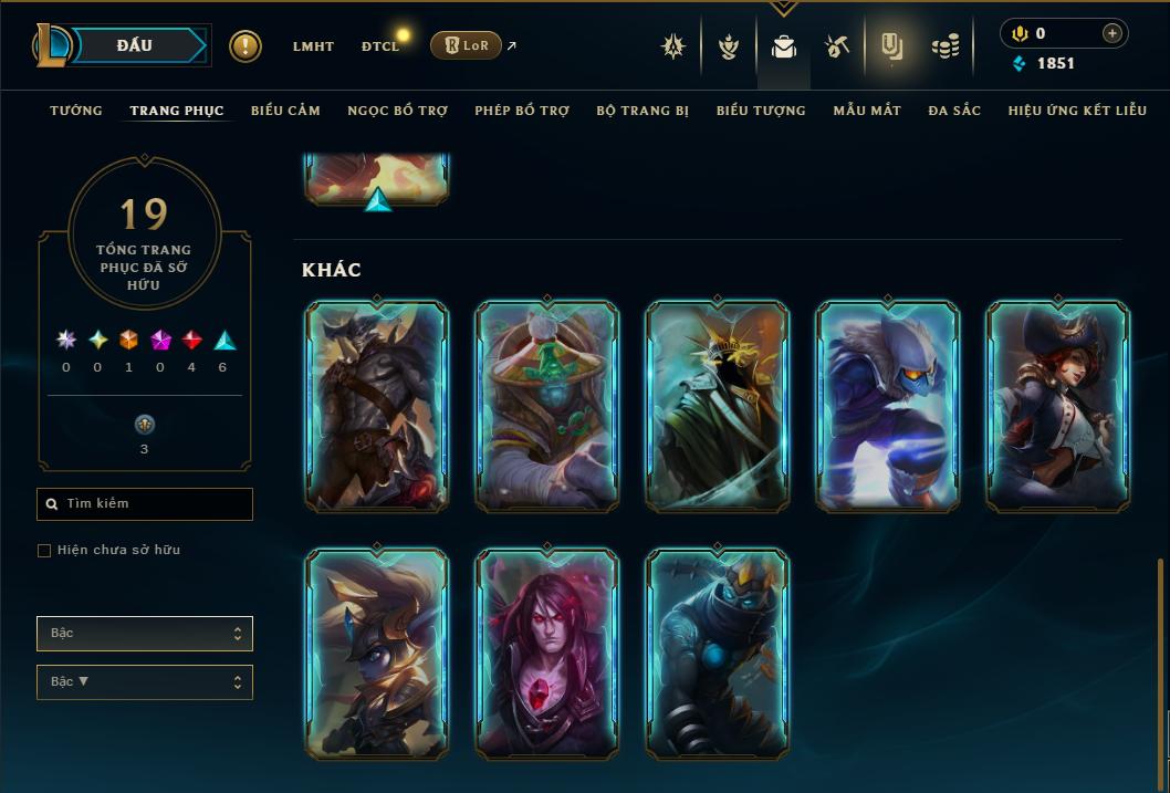 Acc Liên Minh Huyền Thoại/Đấu Trường Chân lý mã số 9389